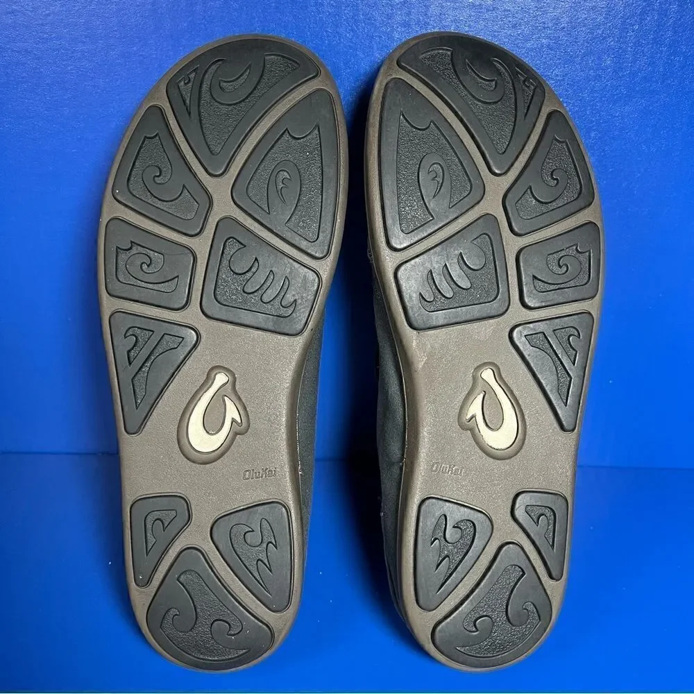 OluKai Mens‎ Nohea Twill Slip On Shoes Black 9 10178-4040